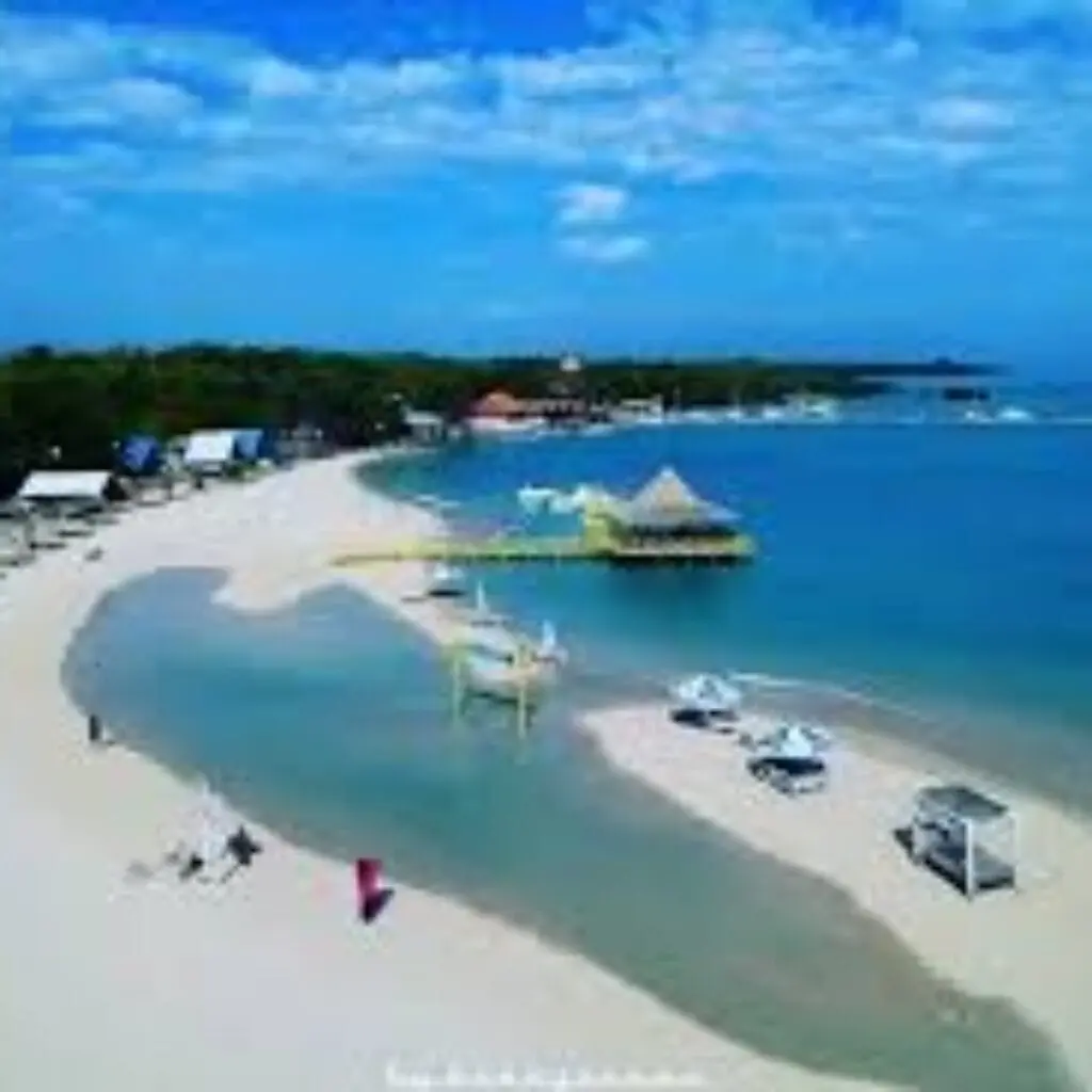 Wisata Pantai Sembilan di Ambil dari Atas Menggunakan Dron