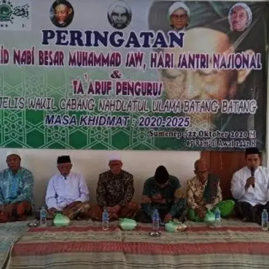 Suasana taaruf pengurus MWCNU Batang-Batang masa khidmat 2020-2025 sekaligus memperingati Hari Santri dan Maulid Nabi