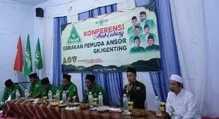 Acara konfrensi Anak Cabang GP Ansor Giligenting di Aula Kantor MWC NU Giligenting