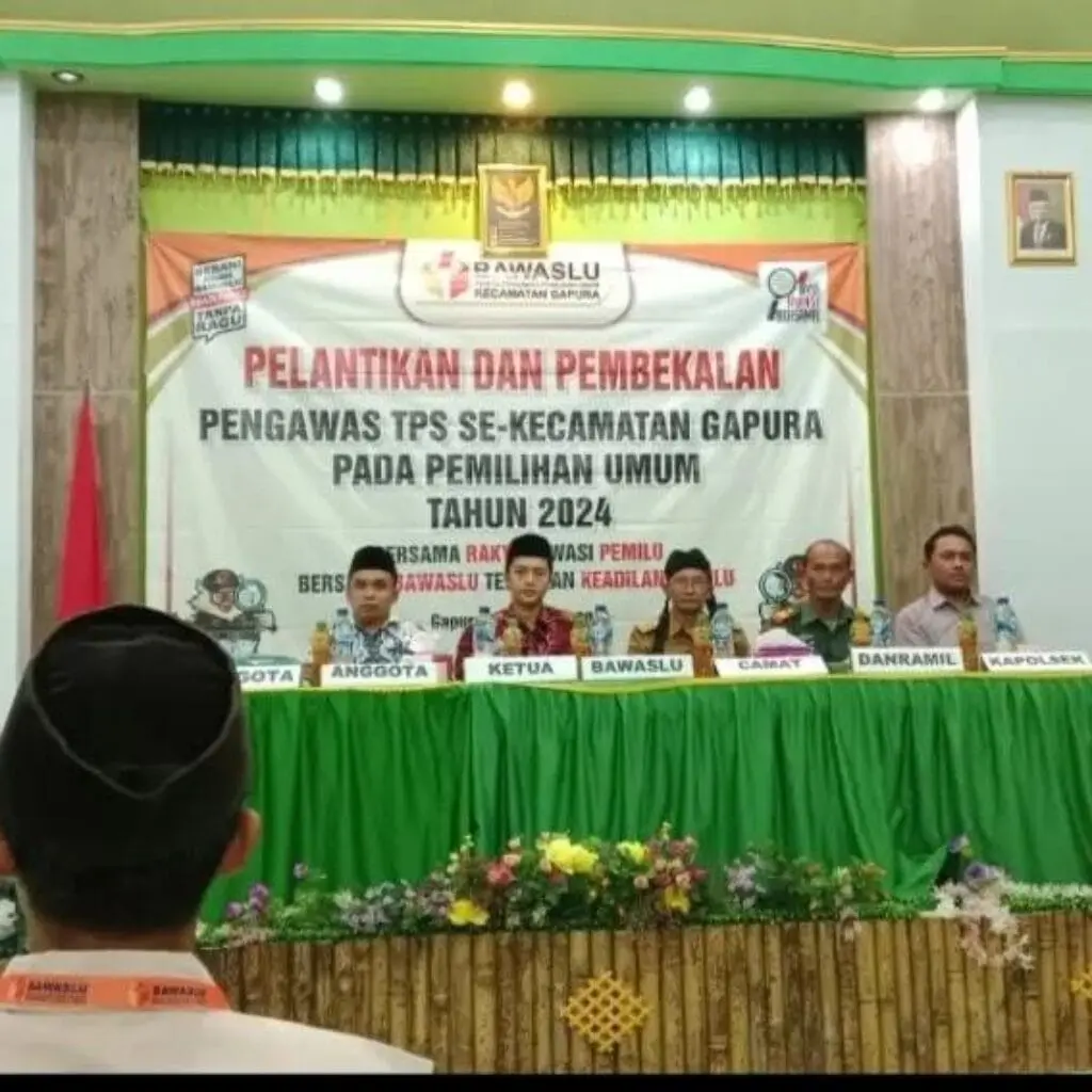Panwascam Gapura Lantik 120 PTPS se Kecamatan Gapura