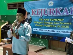 Ketua IPSI Sumenep Mengumumkan Hasil Akhir Seleksi Atlet Kejurkab 2024