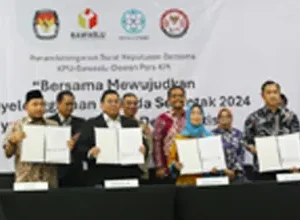 Polri Hadiri Penandatanganan SKB Pembentukan Gugus Tugas Pemantauan Pilkada 2024