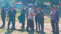Menteri Pertahanan RI, Jenderal TNI (Purn) Dr. Sjafrie Sjamsoeddin, saat kunjungan kerja ke Yonif TP 837/Kesatria Trunojoyo Bangkalan