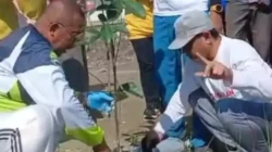 Penanaman 75 bibit pohon nangka dan blimbing di perpustakaan Bangkalan untuk penghijauan ruang terbuka hijau