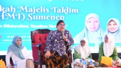 Wabup Sumenep Imam Hasyim saat memberikan sambutan pada acara Halalbihalal HMT di Pendopo Agung Keraton Sumenep