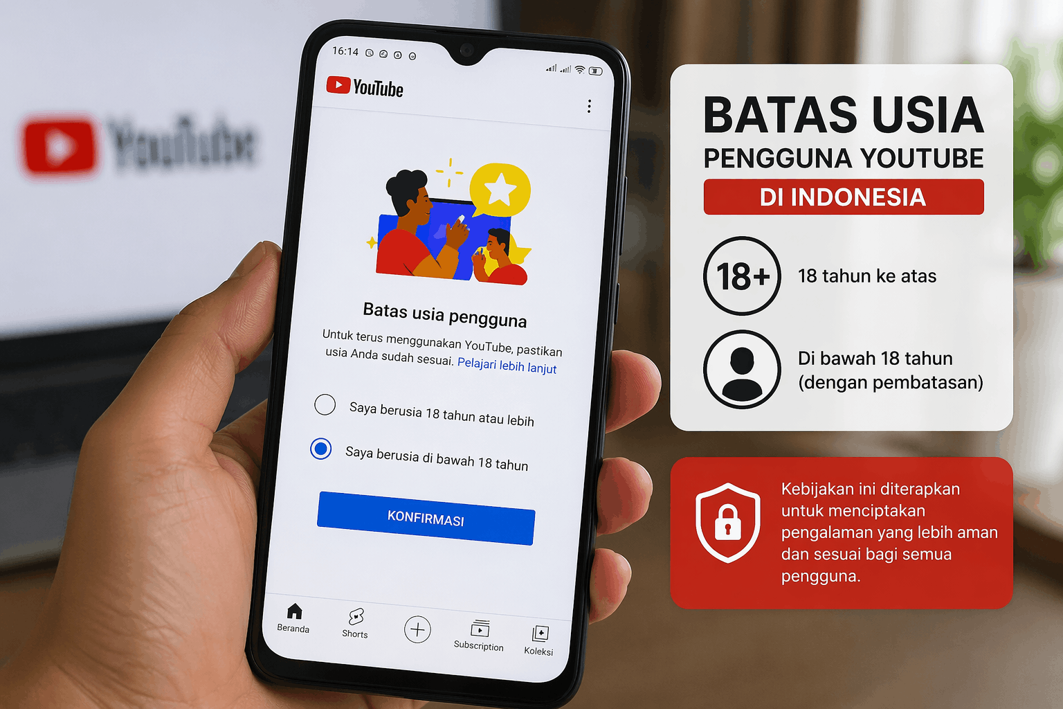 YouTube Batasi Usia Pengguna di Indonesia, Minimal 16 Tahun Ikuti Aturan PP Tunas