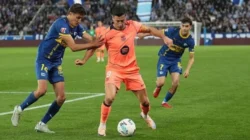 Pemain Deportivo Alaves merayakan gol kemenangan ke gawang Barcelona di laga LaLiga 2025/2026