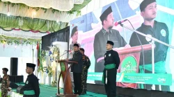 Bupati Sumenep Achmad Fauzi saat menghadiri pelantikan PCNU Sumenep di Ponpes Al Karimiyah Braji