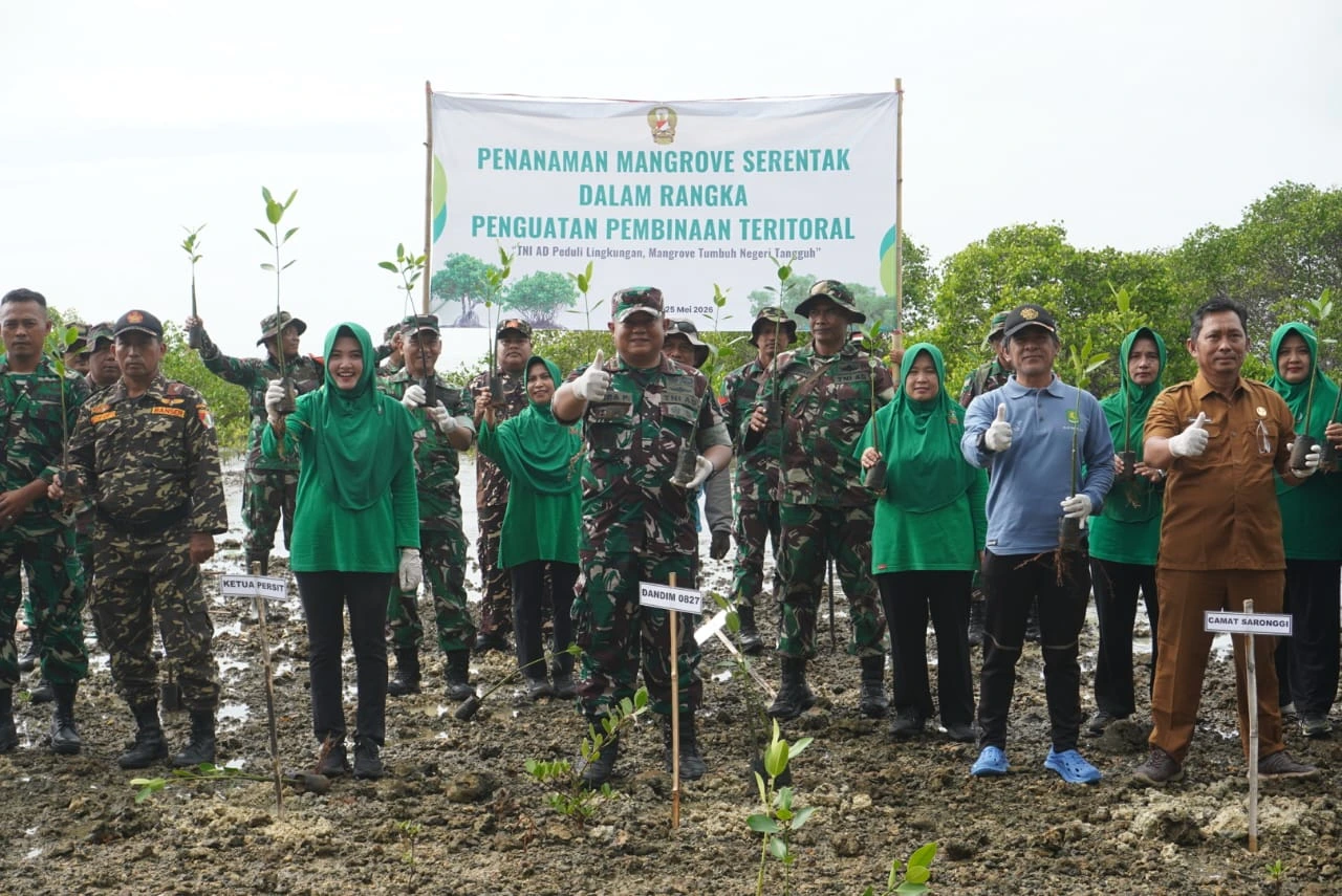 Kodim Sumenep Tanam Mangrove di Pantai Kundang Wetan, Perkuat Ketahanan Pesisir dari Abrasi