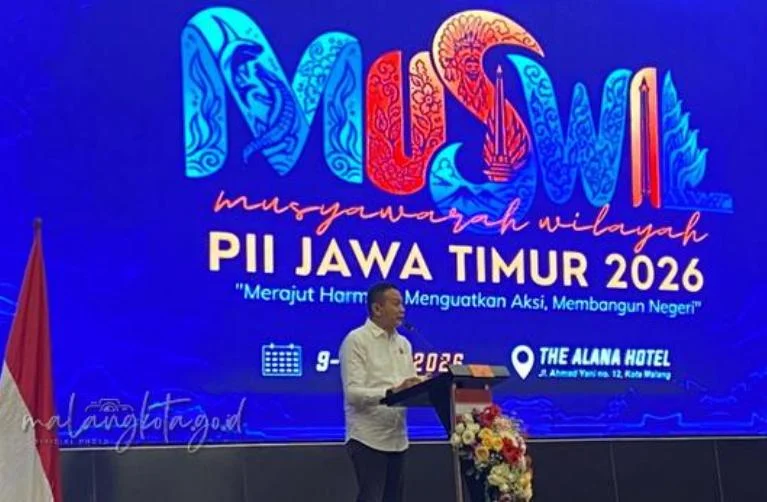Wagub Jawa Timur Emil Dardak saat membuka Muswil PII Jawa Timur di Kota Malang