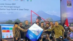 Bupati Malang Sanusi saat menghadiri peluncuran ERP dan program inklusi keuangan bagi peternak sapi perah di KAN Jabung.