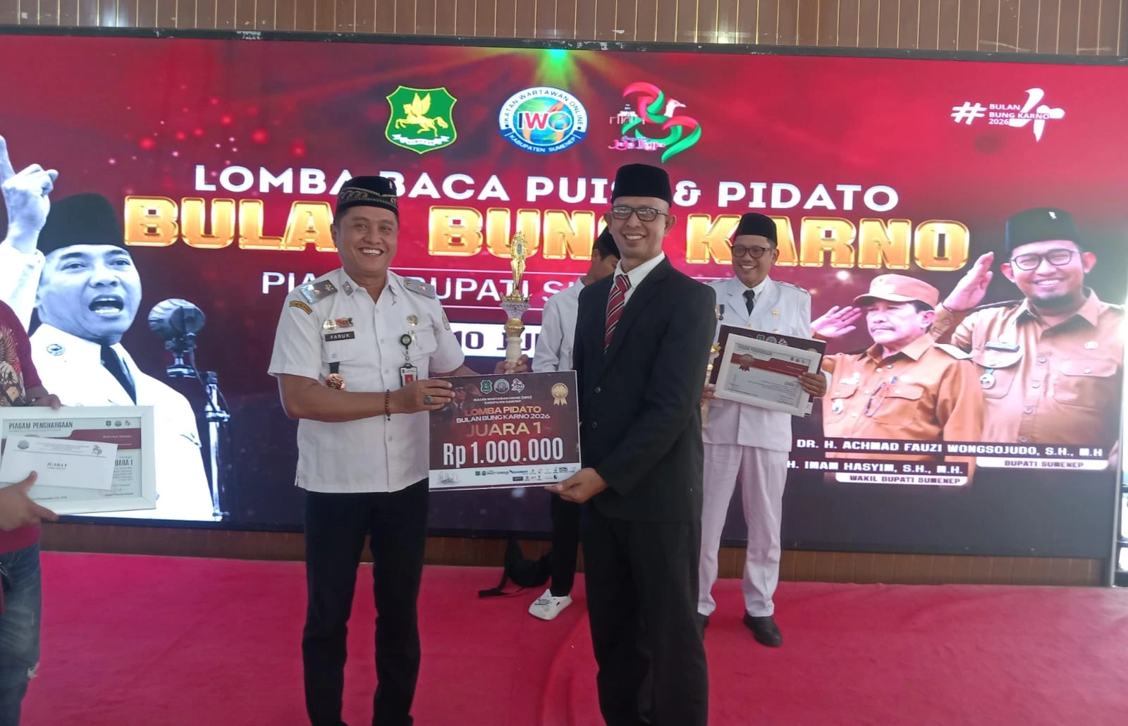 Hammad Juara 1 Lomba Pidato Gaya Bung Karno 2026 Piala Bupati Sumenep