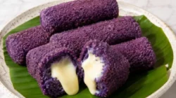Risol ubi ungu keju lumer dengan tekstur renyah dan isian mozzarella meleleh cocok untuk camilan dan ide jualan