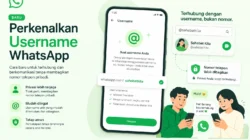 Tampilan fitur username WhatsApp yang memungkinkan pengguna mengirim pesan tanpa memperlihatkan nomor telepon kepada pengguna lain