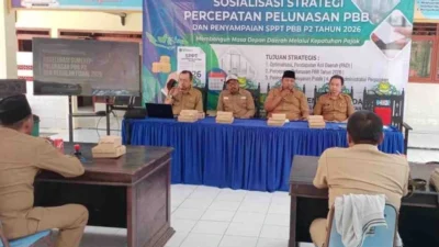 Sosialisasi percepatan pelunasan PBB-P2 Tahun 2026 oleh Bapenda Kabupaten Sumenep di Kecamatan Giligenting