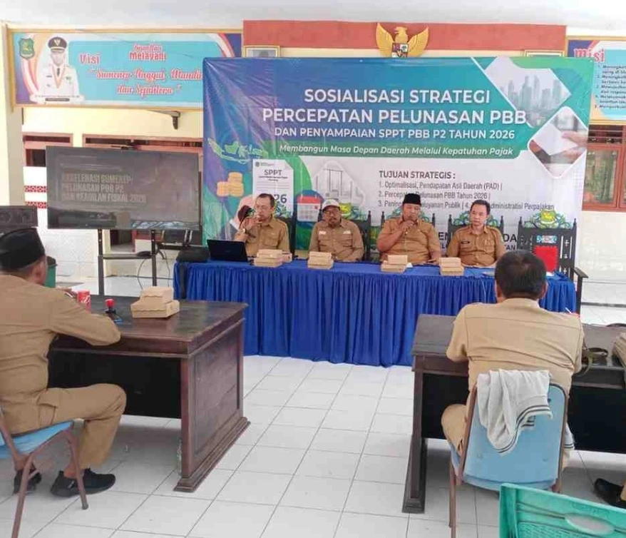 Sosialisasi percepatan pelunasan PBB-P2 Tahun 2026 oleh Bapenda Kabupaten Sumenep di Kecamatan Giligenting