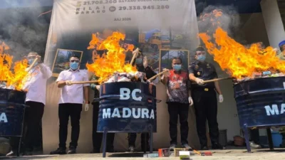 Bea Cukai Madura Musnahkan 23,6 Juta Batang Rokok Ilegal, Selamatkan Potensi Kerugian Negara Rp19,7 Miliar