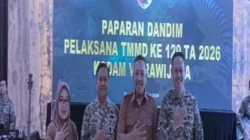 Bupati Sampang Slamet Junaidi menghadiri penjelasan pelaksanaan TMMD ke-129 di Kodam V/Brawijaya Surabaya.