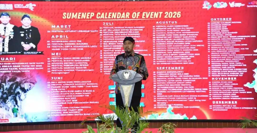 Bupati Sumenep Achmad Fauzi Wongsojudo saat menyampaikan apresiasi atas suksesnya Kalender Event 2026