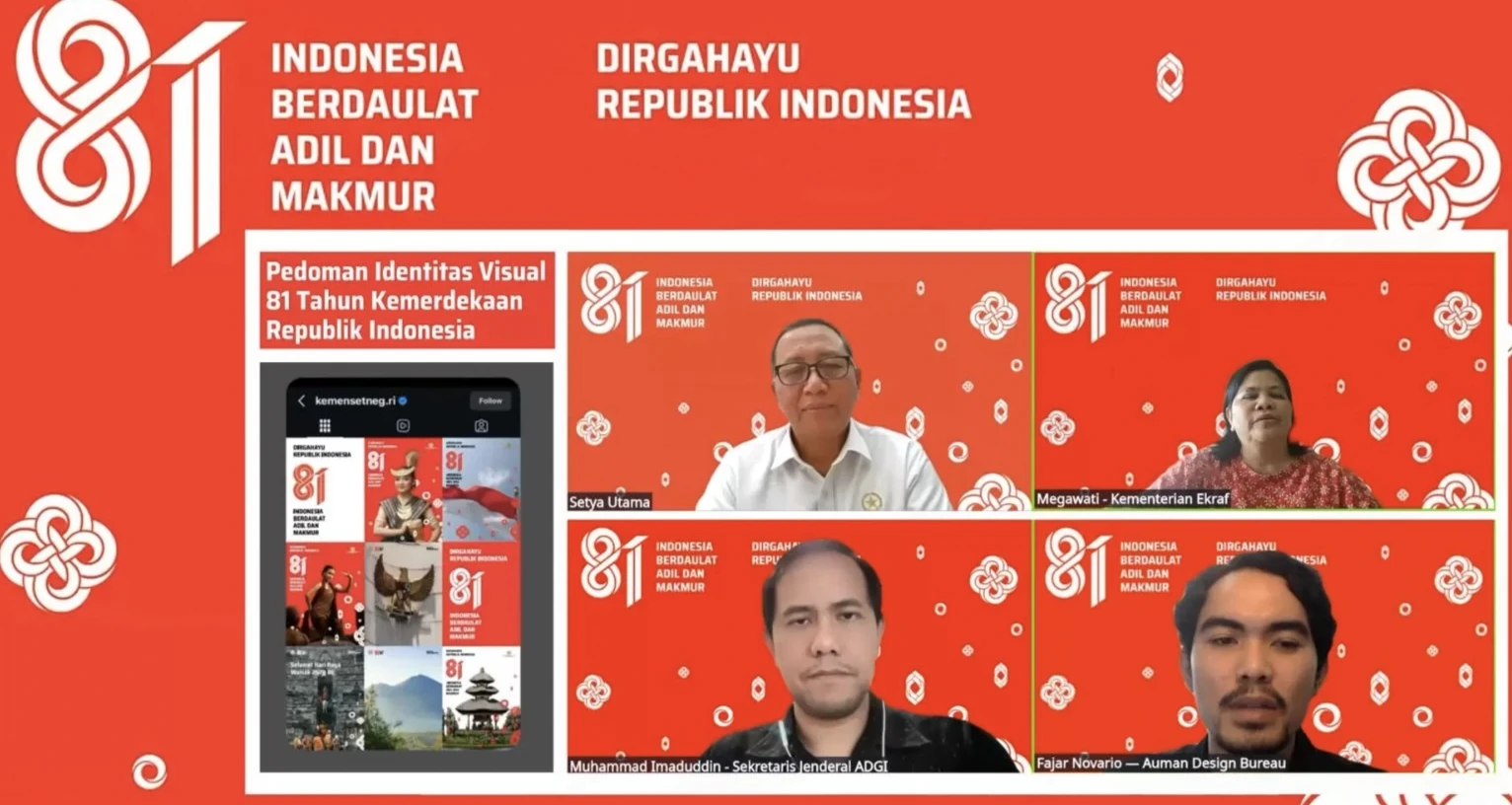 Sosialisasi logo resmi HUT Ke-81 Kemerdekaan Republik Indonesia oleh Kementerian Sekretariat Negara.