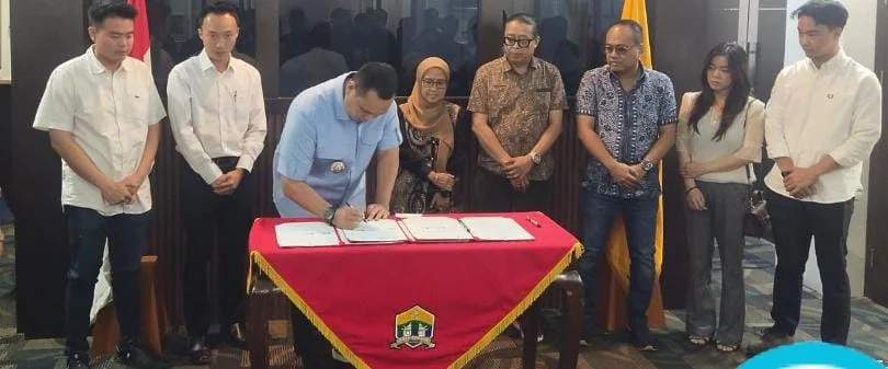 Penandatanganan kerja sama pembangunan Jalan Nambo–Ampel melalui program CSR di Kota Serang.