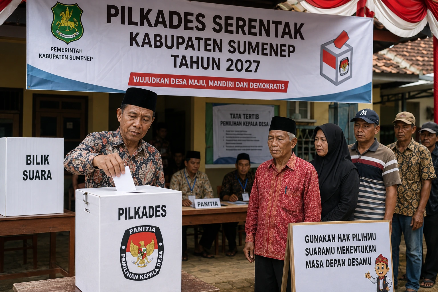 Ilustrasi Pilkades Serentak 2027 di Kabupaten Sumenep yang diikuti 246 desa