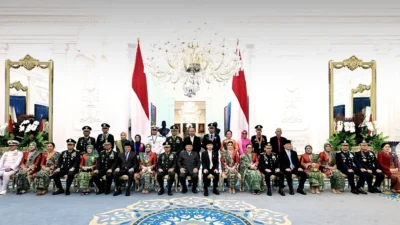 Wapres Gibran Rakabuming menghadiri upacara Praspa TNI dan Polri 2026 di Istana Merdeka Jakarta