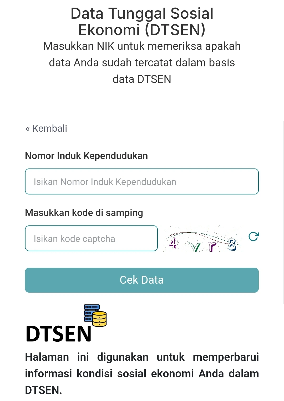 Cara cek desil DTSEN dengan NIK melalui laman resmi BPS