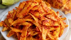 Stik pisang balado renyah dengan bumbu pedas sebagai camilan kekinian