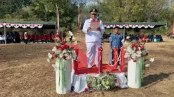 Upacara HUT ke-81 RI Forkopimcam Giligenting di Lapangan Aenganyar Sumenep