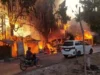 Kebakaran Kios Dekat Jembatan Babat-Lamongan, Puluhan Lapak dan 2 Motor Terbakar