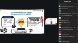 Monitoring nasional SP4N-LAPOR! oleh Kemendagri melalui Zoom Meeting bersama pemerintah daerah.