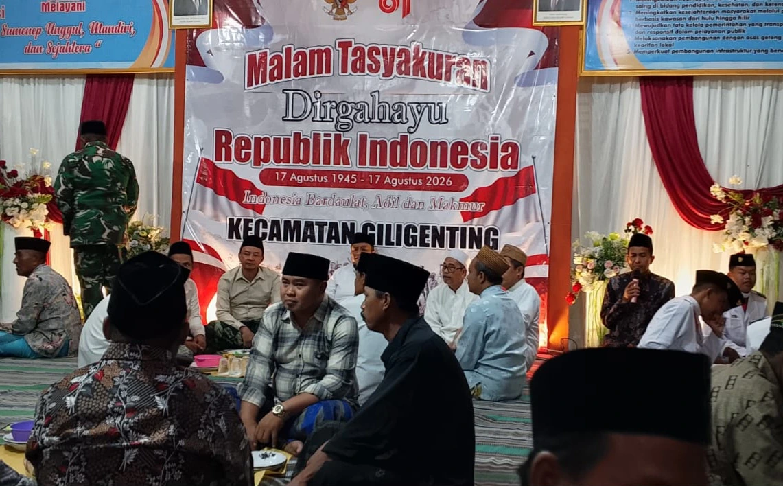 Malam tasyakuran HUT ke-81 RI Kecamatan Giligenting Sumenep