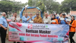 Penyaluran 290.000 masker IKPP Serang Mill untuk warga terdampak abu vulkanik Gunung Anak Krakatau di Banten.
