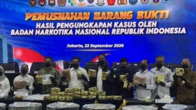 BNN Musnahkan 34,7 Kg Narkoba dari 12 Kasus, 25 Tersangka Diproses