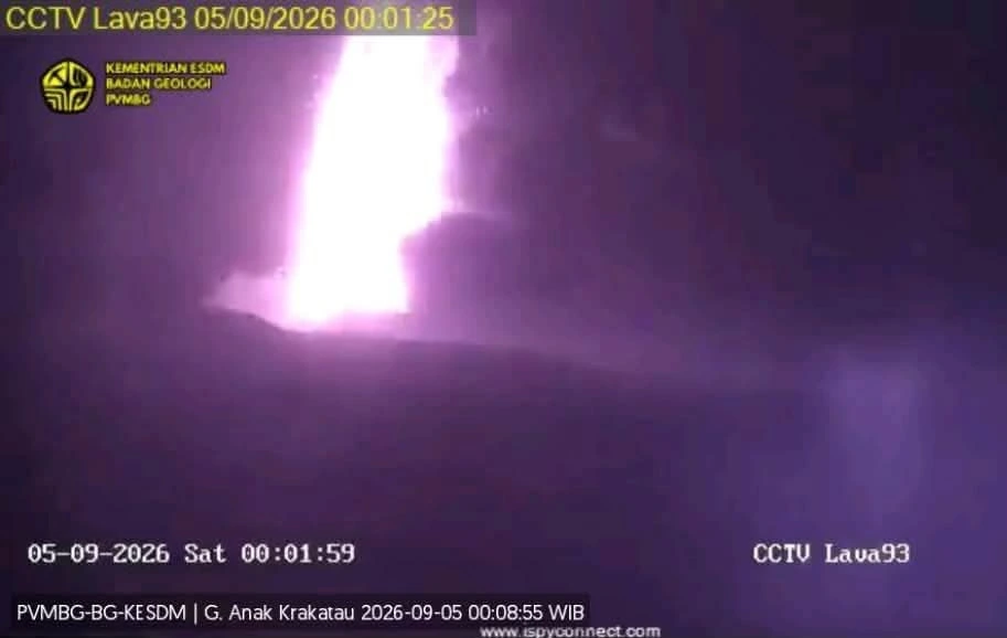Erupsi Gunung Anak Krakatau di Lampung Selatan