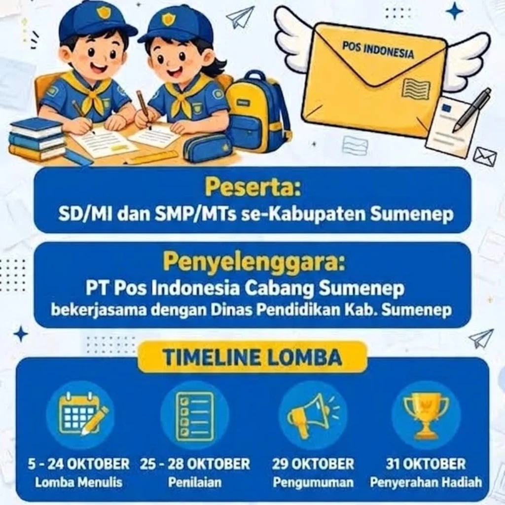 Lomba menulis surat untuk Bupati Sumenep dalam rangka Hari Jadi ke-757 Kabupaten Sumenep