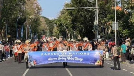 Polwan dari 43 negara mengikuti Parade of Nations IAWP 2026 di Denpasar Bali