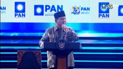 Presiden Prabowo Subianto saat HUT ke-28 PAN di Jakarta
