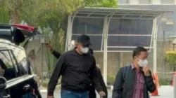 Bupati Klaten Hamenang Wajar Ismoyo tiba di Gedung KPK Jakarta usai OTT