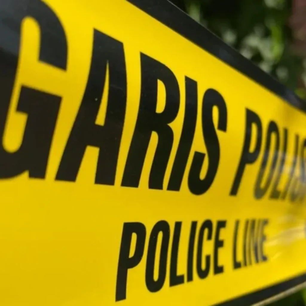 Garis polisi sebagai ilustrasi pemberitaan penemuan dua korban tenggelam di saluran irigasi Karawang
