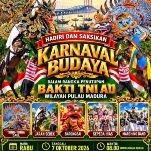 Karnaval Budaya Penutupan Bakti TNI AD Digelar di Sumenep, Hadirkan Tong-tong hingga Jaran Serekk