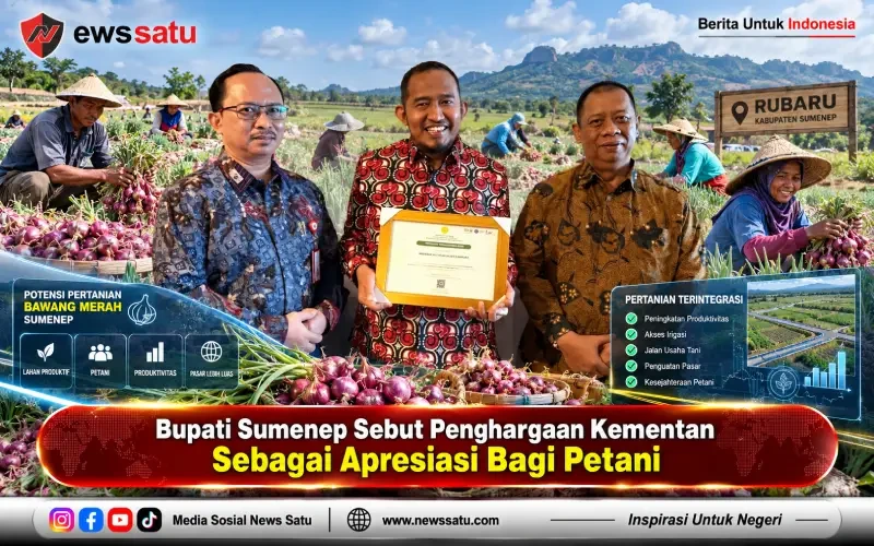 Bupati Sumenep menerima penghargaan Kementan untuk program UPLAND pengembangan bawang merah Rubaru