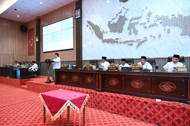 Rapat paripurna DPRD dan Pemkab Sumenep menyepakati Raperda dana cadangan Pilkada Sumenep 2029.