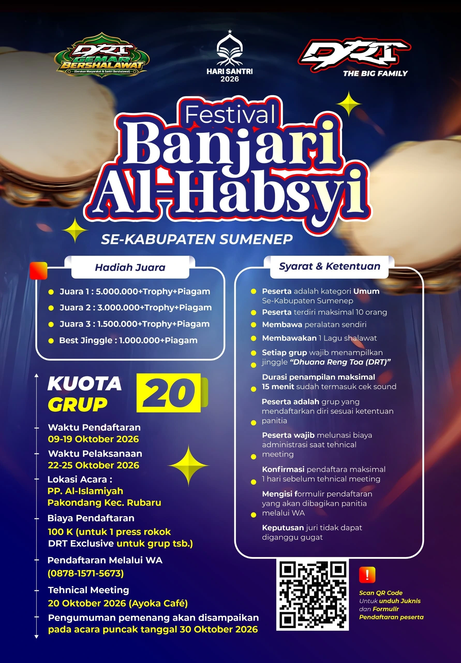 Festival Banjari Al-Habsyi Sumenep 2026 memperebutkan Piala DRT The Big Family