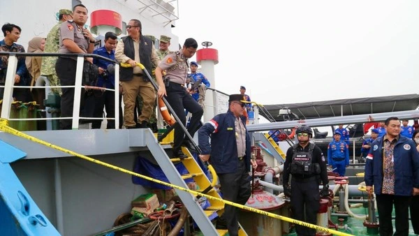 Kapolri Suyudi Ario Seto dalam konferensi pers pengungkapan dugaan penyelundupan ketamin melalui kapal MT Global 168 di perairan Sumatera Utara