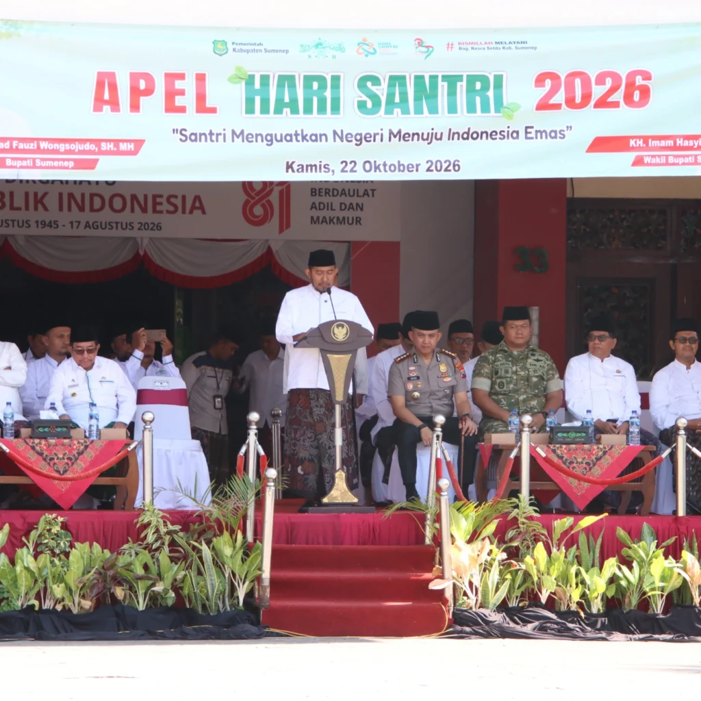 Bupati Sumenep Achmad Fauzi Wongsojudo mendorong kolaborasi Pemkab dengan pesantren pada Hari Santri Nasional 2026