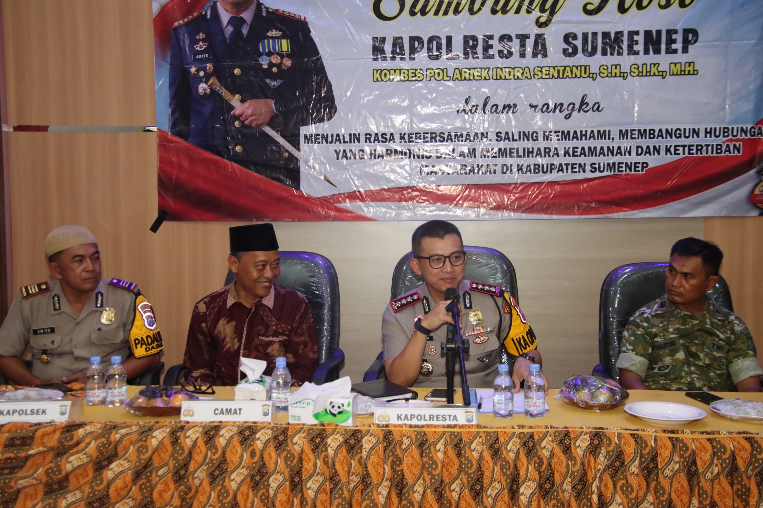 Kegiatan Sambung Roso Kapolresta Sumenep bersama Forkopimcam dan 15 kepala desa se-Kecamatan Dasuk